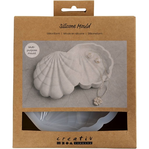 [CR37184] Siliconen vormen, Mossel, H: 3 cm, L: 13,2 cm, B: 13,3 cm, 1 stuk