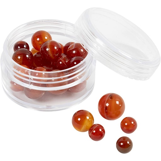 [CR632020] Kralen van agaat, afm 1x10, 12x8, 15x6 mm, gatgrootte 0,9-1 mm, burnt orange, rood, 28stuk/ 1 doos