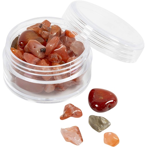 [CR632070] Kristallen kralen, Aventurien, afm 7-12 mm, gatgrootte 1 mm, koraal, 63stuk/ 1 doos