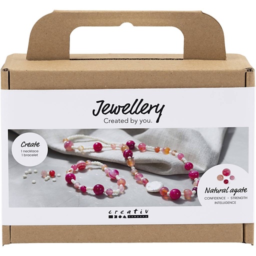[CR977774] Mini Hobbyset Sieraden, Halsketting en armband, roze, 1 doos