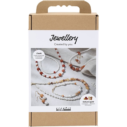 [CR977777] Hobbyset Sieraden, beige, burnt orange, wit parelmoer, 1 doos