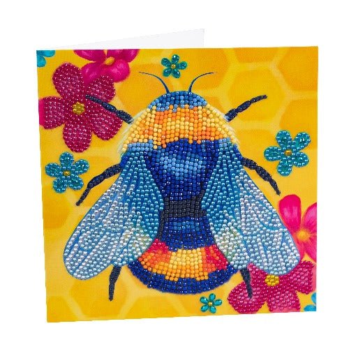 [CCK18#A112] Crystal Card Kit ® Diamond Painting 18x18cm, "Floral Bumblebee"