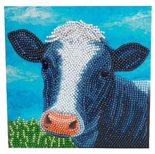 [CCK18#A113] Crystal Card Kit ® Diamond Painting 18x18cm, Cute Cow