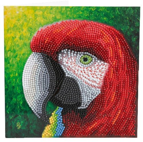 [CCK18#A116] Crystal Card Kit ® Diamond Painting 18x18cm, Pretty Parrot