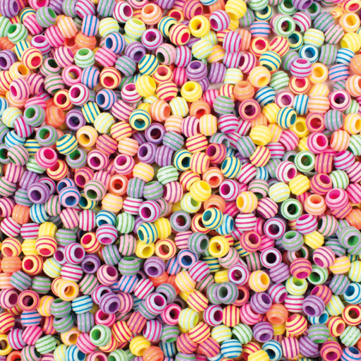 [P2472235] Perles rayées 200gr - gamme de couleurs pastel