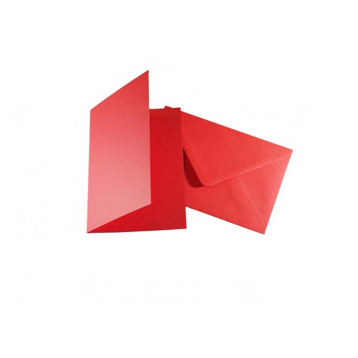 [066700#20] Cartes de Voeux 10,5x15cm - 10 pieces - Rouge