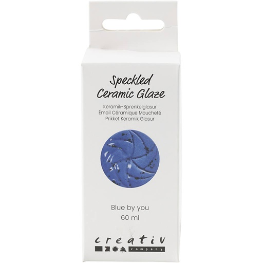 [CR7897#57] Gespikkeld Keramiekglazuur, 999-1060 °C, dekkend, Blue by You, 60 ml/ 1 Doosje