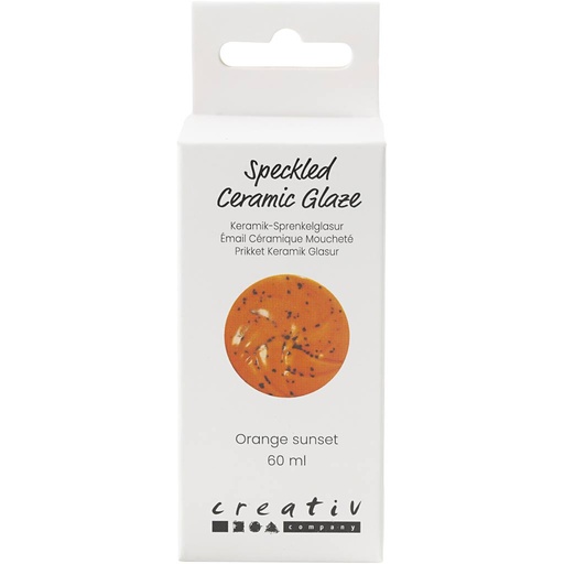 [CR7897#53] Gespikkeld Keramiekglazuur, 999-1060 °C, dekkend, Orange Sunset, 60 ml/ 1 Doosje