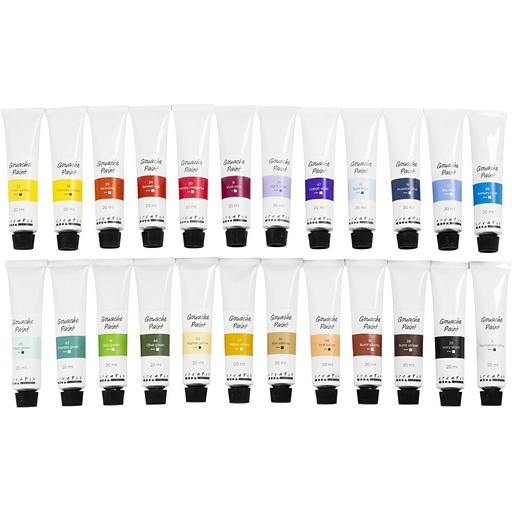 [CR35630] Gouacheverf, diverse kleuren, 24x20 ml