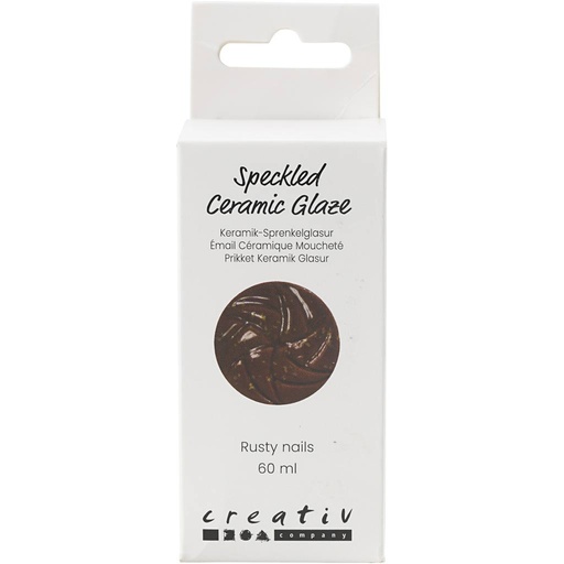 [CR7897#58] Gespikkeld Keramiekglazuur, 999-1060 °C, dekkend, Rusty Nails, 60 ml/ 1 Doosje