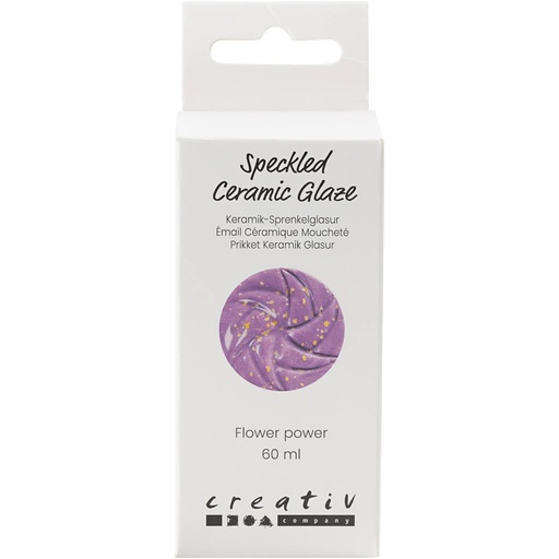 [CR7897#54] Gespikkeld Keramiekglazuur, 999-1060 °C, dekkend, Flower Power, 60 ml/ 1 Doosje