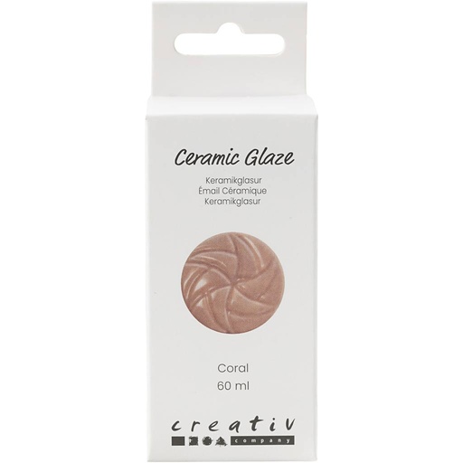 [CR7897#02] Keramiek Glazuur, 984-1101 °C, dekkend, Coral, 60 ml/ 1 Doosje