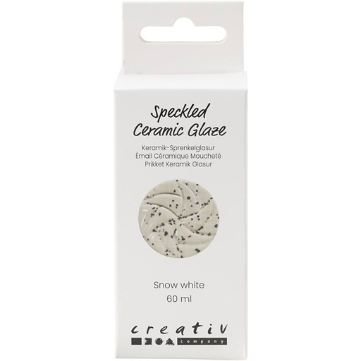 [CR7897#50] Gespikkeld Keramiekglazuur, 999-1060 °C, dekkend, snow white, 60 ml/ 1 Doosje