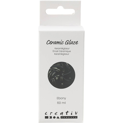 [CR7897#13] Keramiek Glazuur, 984-1101 °C, dekkend, Ebony, 60 ml/ 1 Doosje