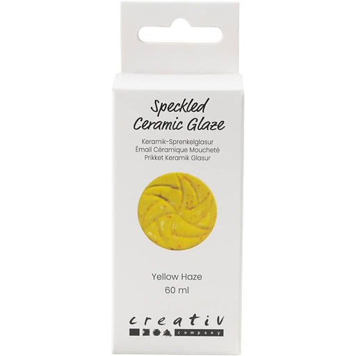 [CR7897#55] Gespikkeld Keramiekglazuur, 999-1060 °C, dekkend, Yellow Haze, 60 ml/ 1 Doosje
