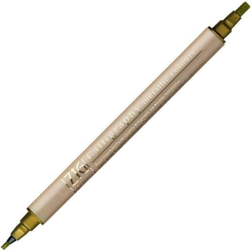 [ZIG001] ZIG Callagraphie stift dubbele punt (5 stuks)  4 goud + 1 kleur
