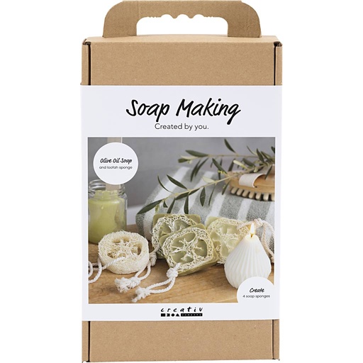 [CR9772643] Kit DIY de Fabrication de Savon, loofah, vert olive, 1 Pq.