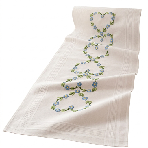 [BE40#1253] Napje/Loper voorbedrukt dessin, 40x100 cm, met garen, steelsteek 