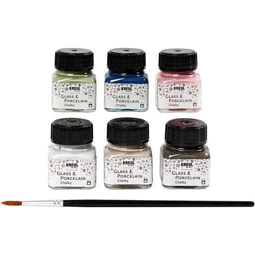 [CR31407] Peinture pour verre et porcelaine, couleurs assorties, 6x20 ml/ 1 Pq.