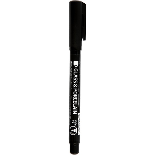 [CR31654] Feutre Contour pour Verre et Porcelaine, trait 1-3 mm, semi opaque, noir, 1 pièce