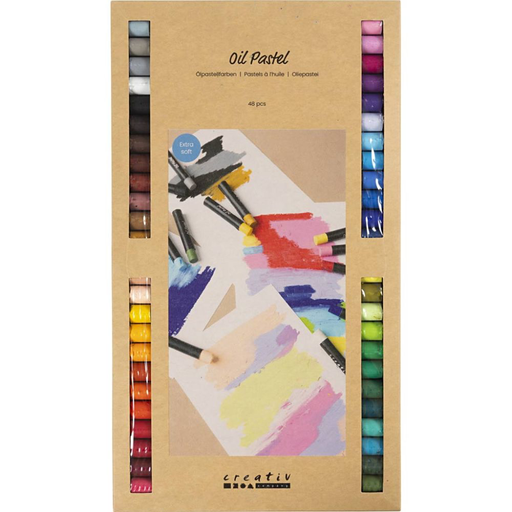 [CR426200] Oliepastels, L: 7 cm, dikte 11 mm, diverse kleuren, 48 stuks