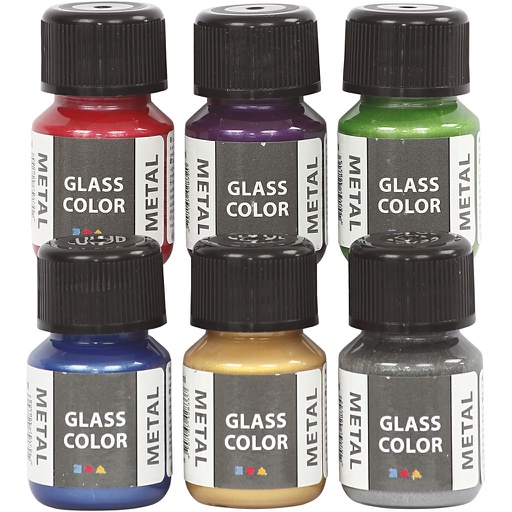 [CR31762] Glass Metal, ass. de couleurs, 6x30 ml/ 1 Pq.