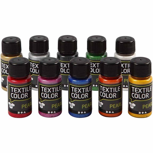 [CR33699] Peinture Textile Color , nacré, couleurs assorties, 10x50 ml/ 1 Pq.