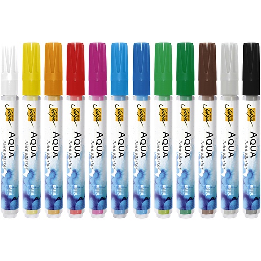 [CR34321] SOLO GOYA Aqua Paint Marker Display, diverse kleuren, 12 stuks