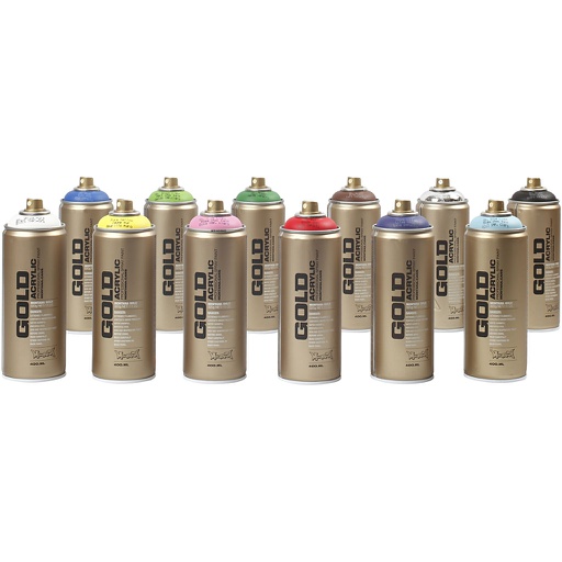 [CR35029] Spray verf 400 ml, kleurassotrtiment - 12 stuks