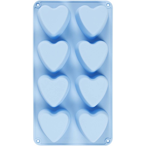 [CR37134] Moule en silicone, coeurs, H : 3,5 cm, L : 7 cm, L : 6 cm, 100 ml, 1 pièce