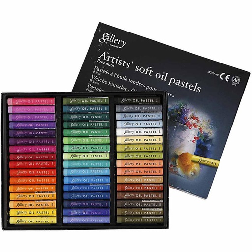 [CR38154] Gallery Oliepastel Premium, L: 7 cm, dikte 10 mm, diverse kleuren, 48 stuk/ 1 doos