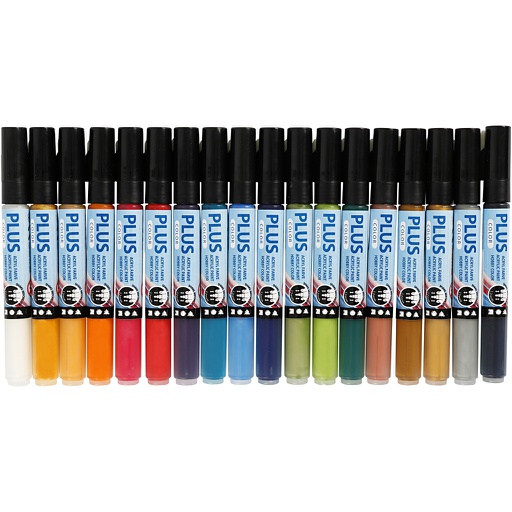 [CR39893] Plus Color Marker, L: 14,5 cm, lijndikte 1-2 mm, diverse kleuren, 5,5 ml, 18 stuk/ 1 doos