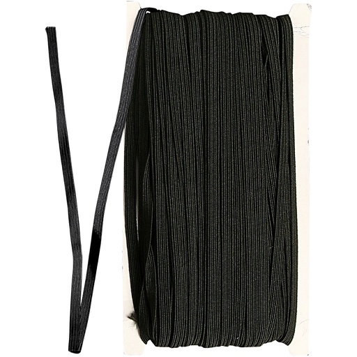 [CR41040] Elastisch lint, B: 6 mm, zwart, 50 m/ 1 rol