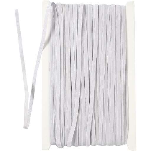 [CR41042] Cordon élastique, L: 6 mm, blanc, 50 m/ 1 rouleau