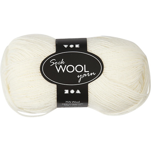 [CR41311] Sokkengaren, L: 200 m, off-white, 50 gr/ 1 bol