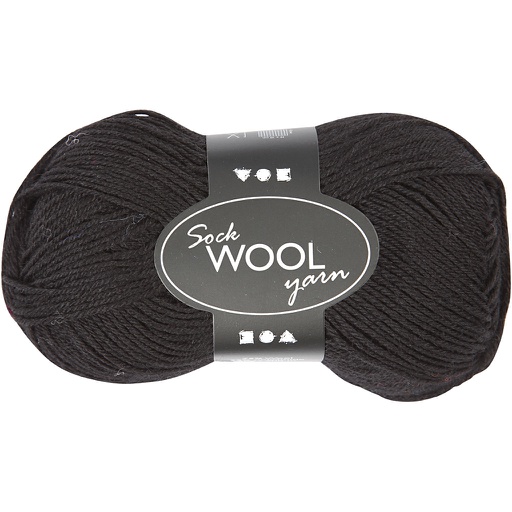 [CR41315] Sokkengaren, L: 200 m, zwart, 50 gr/ 1 bol