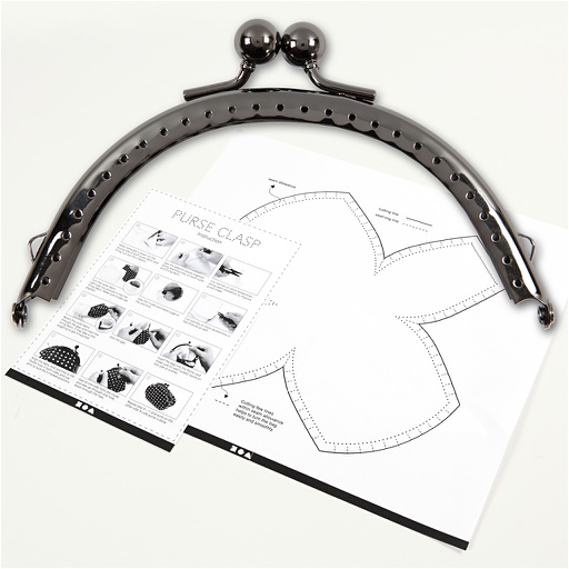 [CR41353] Portemonnee gesp kit, afm 10 cm, antiek zilver, 1 stuk