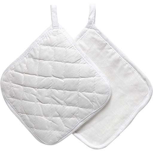 [CR444600] Pannenlappen, afm 20x20 cm, 145 gr, wit, 1 paar
