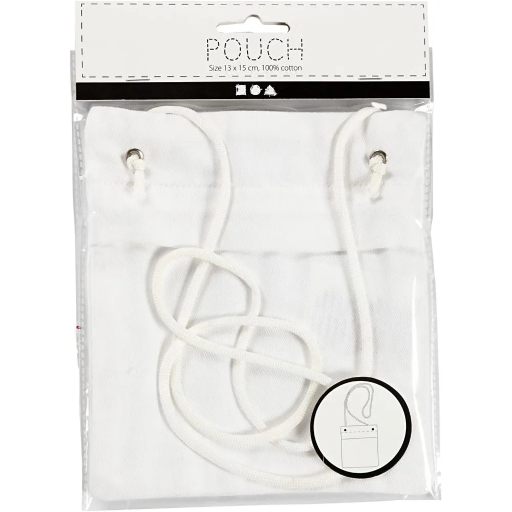 [CR445480] Sachet porte-monnaie, dim. 13x15 cm, 210 gr, blanc, 1 pièce